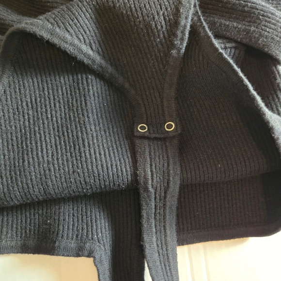 Abercrombie & Fitch Womens Bodysuit Black XL Wrap Front Ribbed Knit - Picture 8 of 12